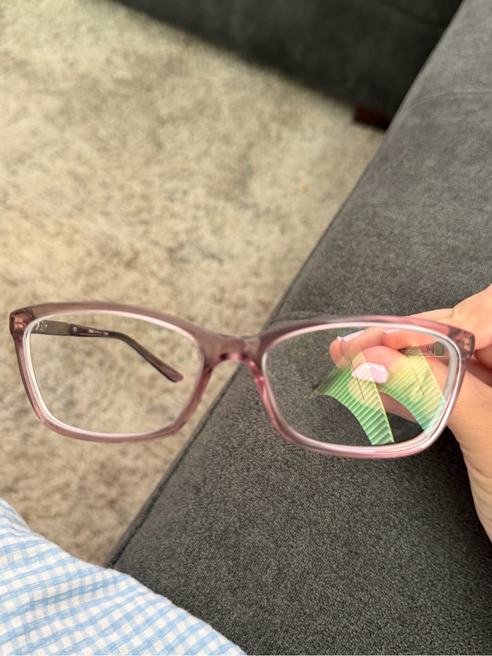 Authentic Versace VE3186 5279 Transparent Violet Eyeglasses